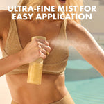 Golden shimmer finish on skin from Kopari Sunglaze sunscreen