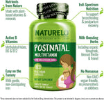 Naturelo postnatal vitamin ingredients list closeup