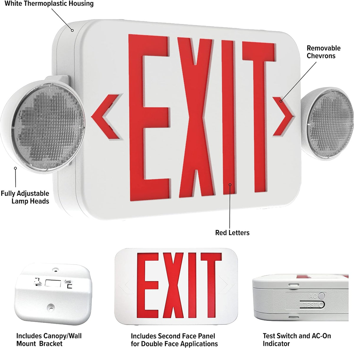 Hubbell LED emergency fixture wall mounting setup