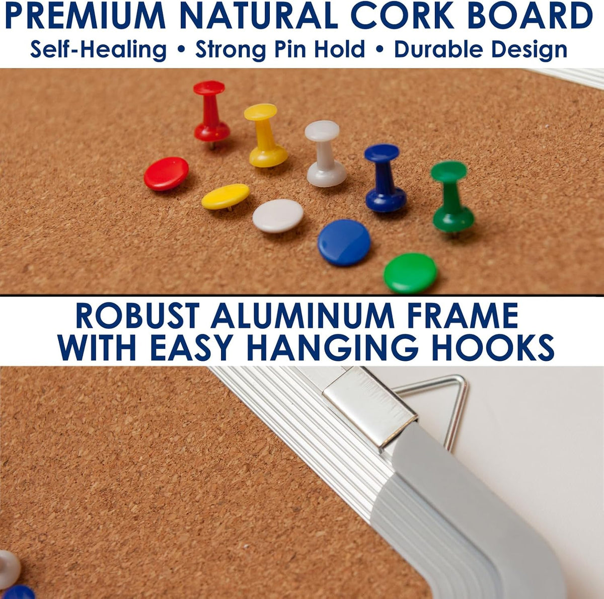 Square pin board with thumb tacks