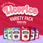 Close up of Wiley Wallaby gourmet fruit flavored licorice packaging