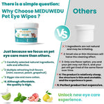 Textured tear stain remover wipes safe for daily use on dogs and cats