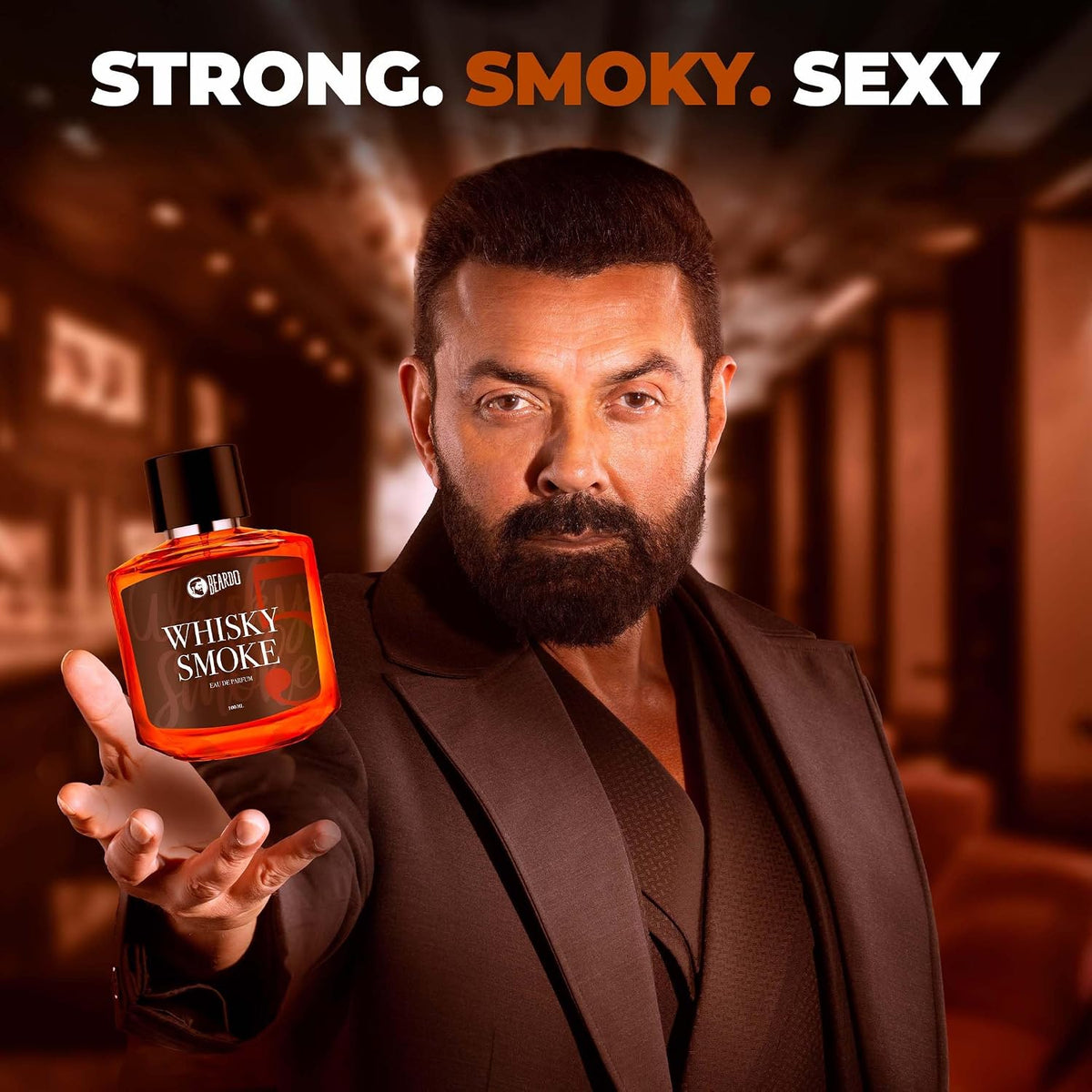 Beardo Whisky Smoke men perfume amber glass bottle design
