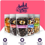 Dried cherries coated in 64 percent cocoa dark chocolate