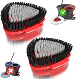 SuperAbound upgraded spin mop replacement scrub brush heads front view showing dense bristles
