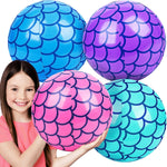 FUTUREPLUSX inflatable beach balls front view four pack mermaid theme