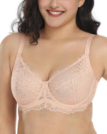 HSIA minimizer bra front view showcasing full coverage lace cups