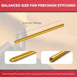 Brass threaded lacing needle angled perspective