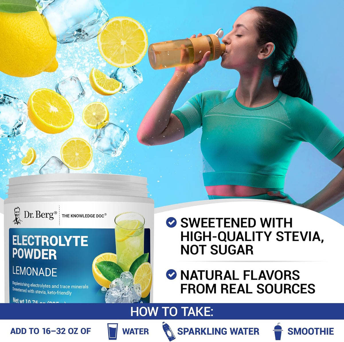Zero carb keto friendly hydration supplement for clean energy and muscle support.