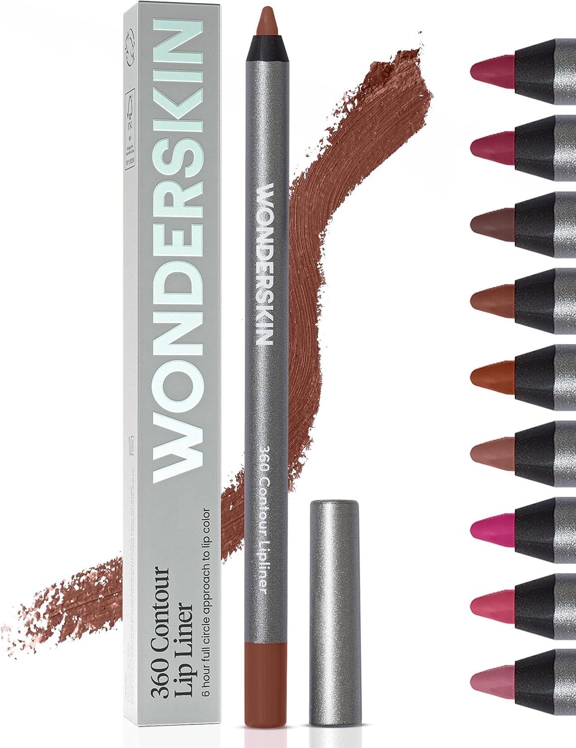 Wonderskin 360 Contour Lipliner Pencil Walnut front view