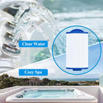 Cryspool filter cartridge lifestyle application in a hot tub