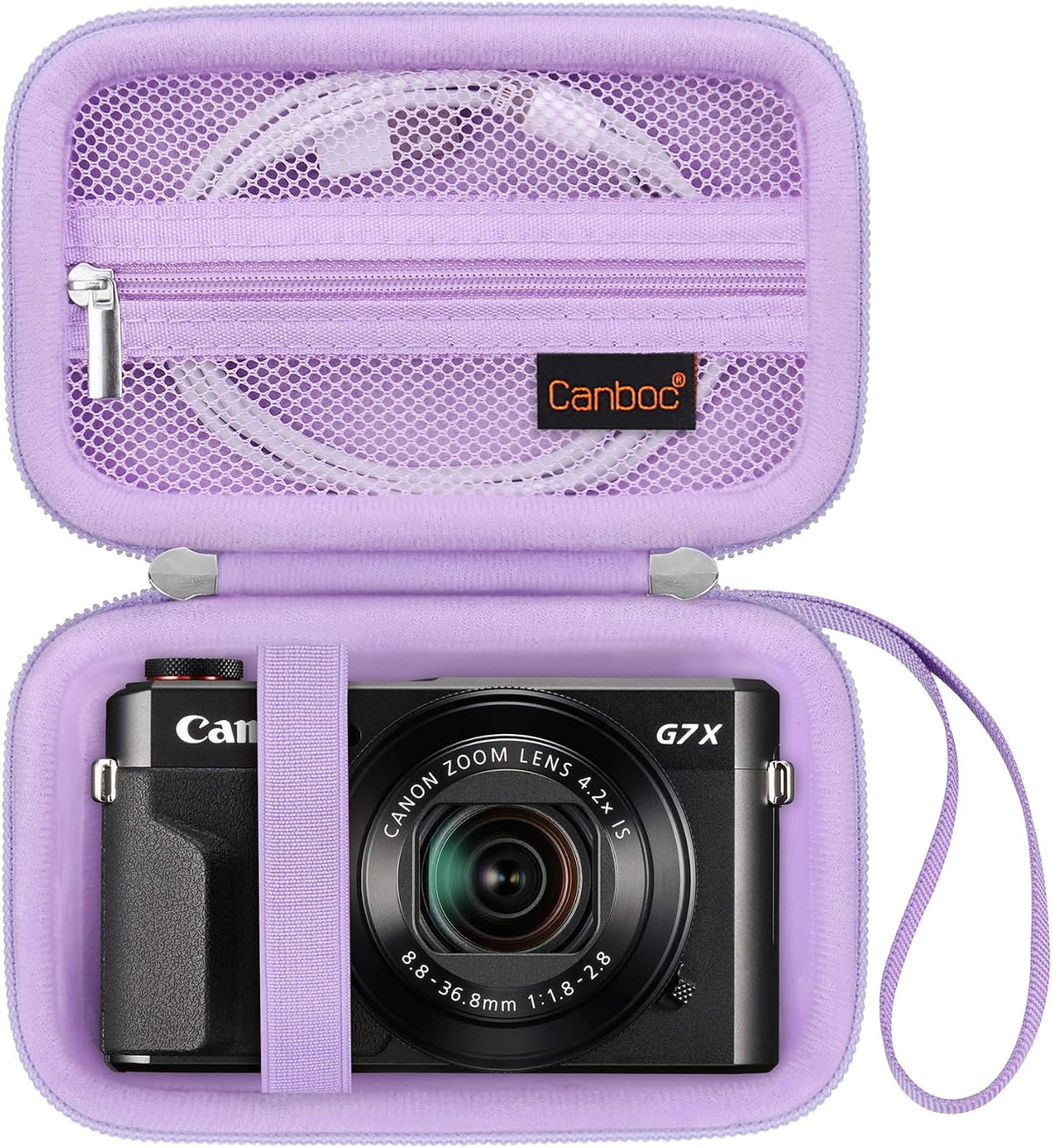 Canboc Carrying Case for Canon PowerShot G7X Mark III/Mark II/ SX740/ SX730, Sony Cybershot, RICOH GR IV Digital Camera, Mesh Bag fit Battery, USB Cable, Pink (Case Only) - Image 14