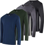 Real Essentials 4 Pack: Boys Youth Dry-Fit Moisture Wicking Active Athletic Performance Long-Sleeve T-Shirt - Image 15