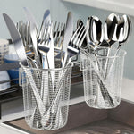 Utensil Drying Rack, 2 Pack Utensils Holder Dishwasher Silverware Basket | Compact Dish Rack, Kitchen Counter Drainer, Chopsticks, Spoons, Forks, Knifes Drainer Organizer - Image 12