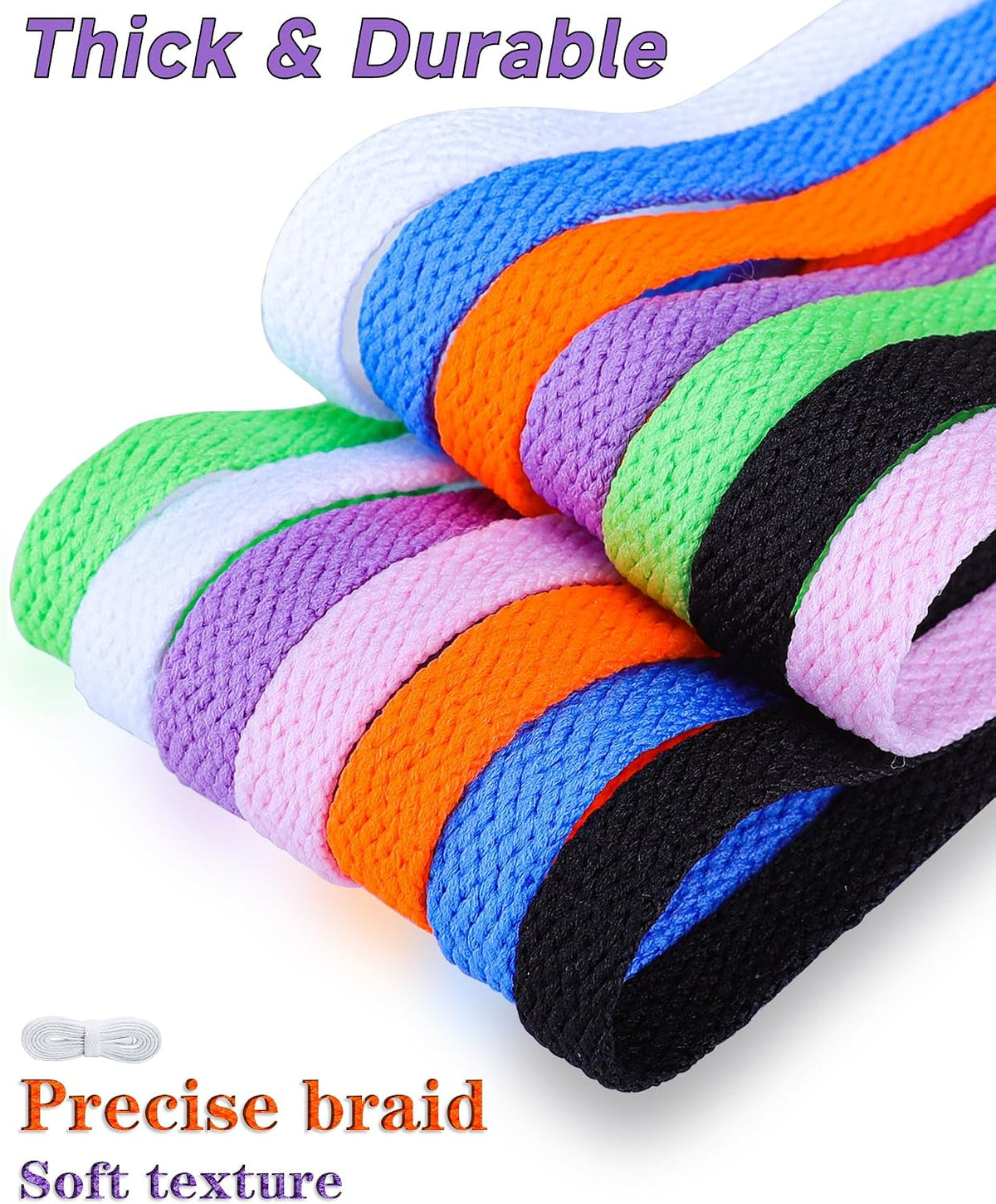 Teskyer flat shoelaces 4 pairs package display