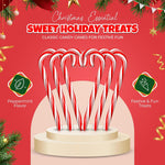 Imported festive peppermint sugar canes used as holiday tree decorations.