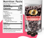 Close up of dark chocolate covered cherries texture