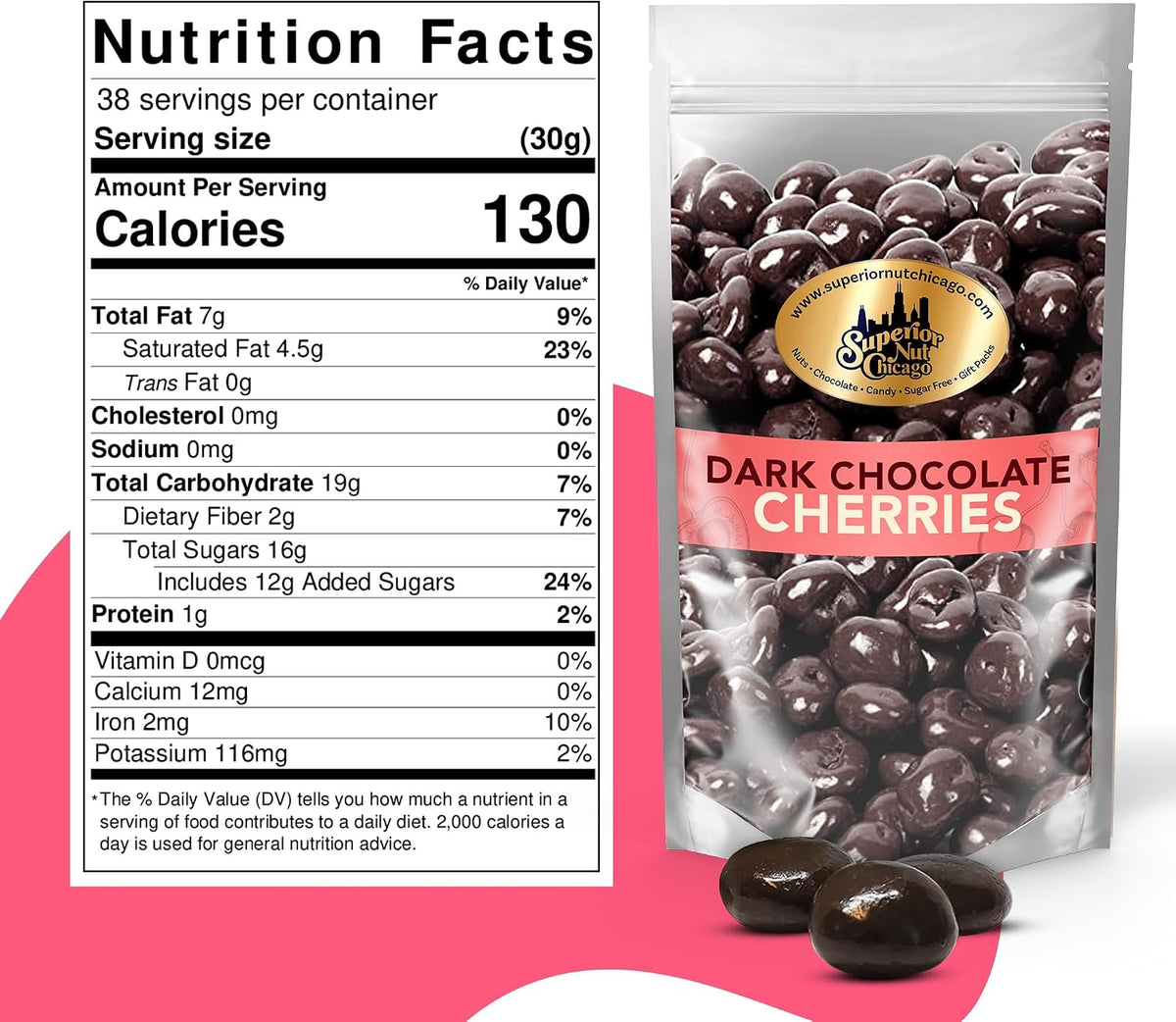 Close up of dark chocolate covered cherries texture