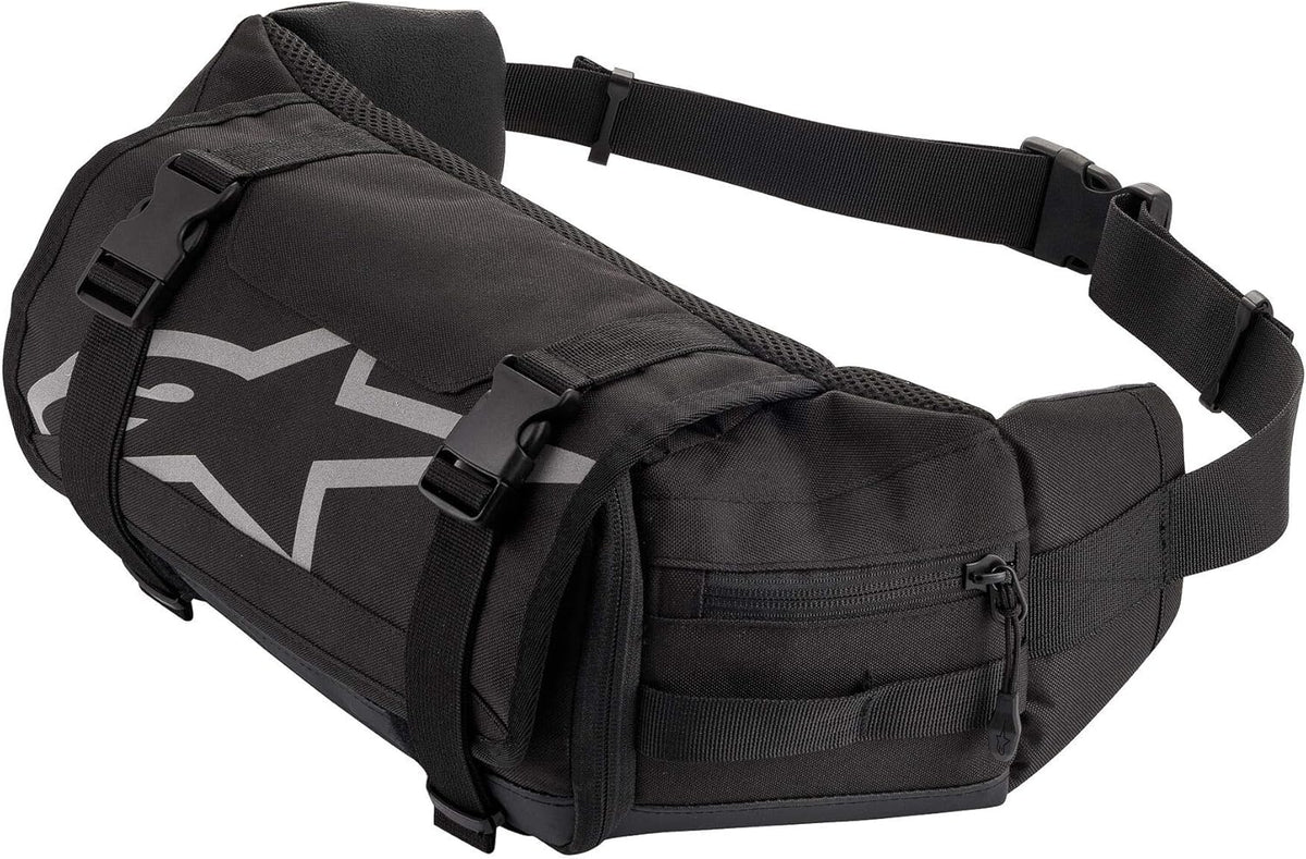 Alpinestars Tech Tool Pack black front view for motorcycle riders.