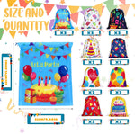 Sweetude 18 pieces canvas string backpack set laid out flat