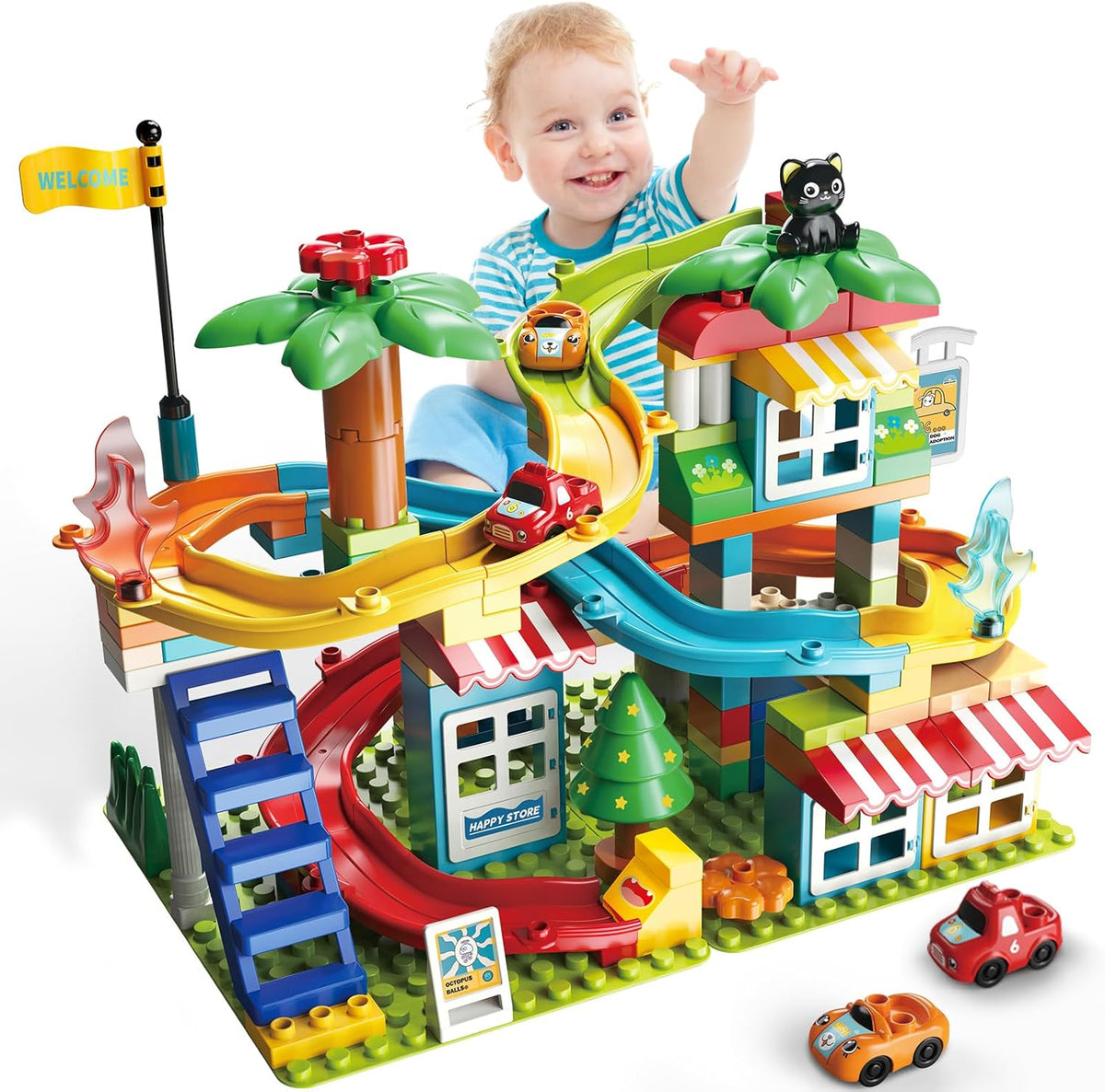Xyngu Marble Run Building Blocks 112 piece set front view