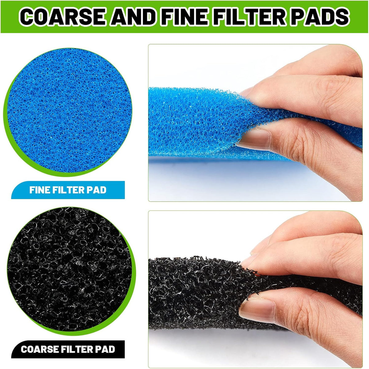 Retisee filter sponges texture and thickness close up view