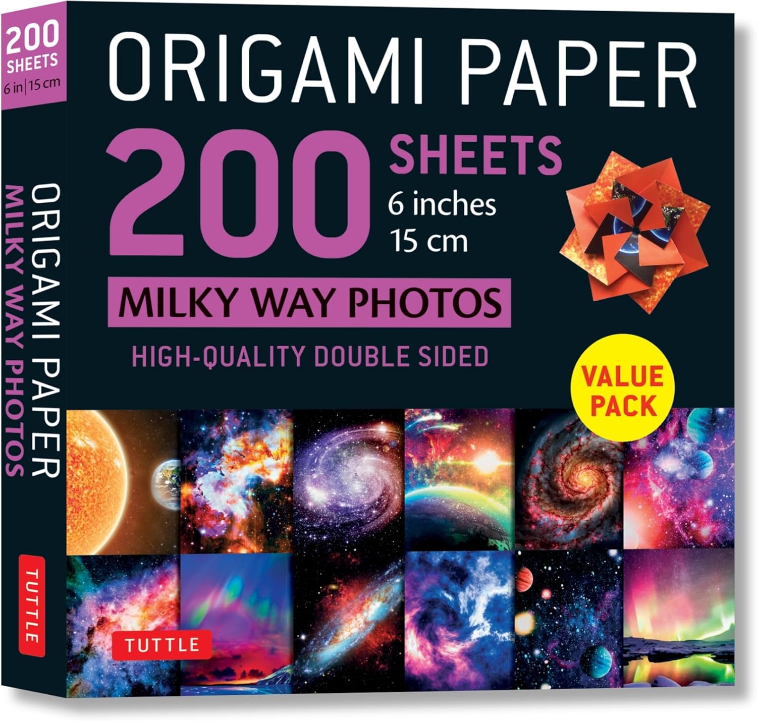 Origami Paper 200 sheets Milky Way Photos 6" (15 cm): Tuttle Origami Paper: Double Sided Origami Sheets Printed with 12 Different Photographs (Includes Instructions for 6 Projects) - Image 1