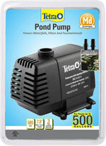 Submersible pond pump positioned near a waterfall feature