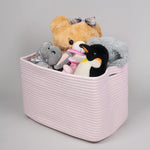Xuanguo foldable cotton rope organizer bin close up texture