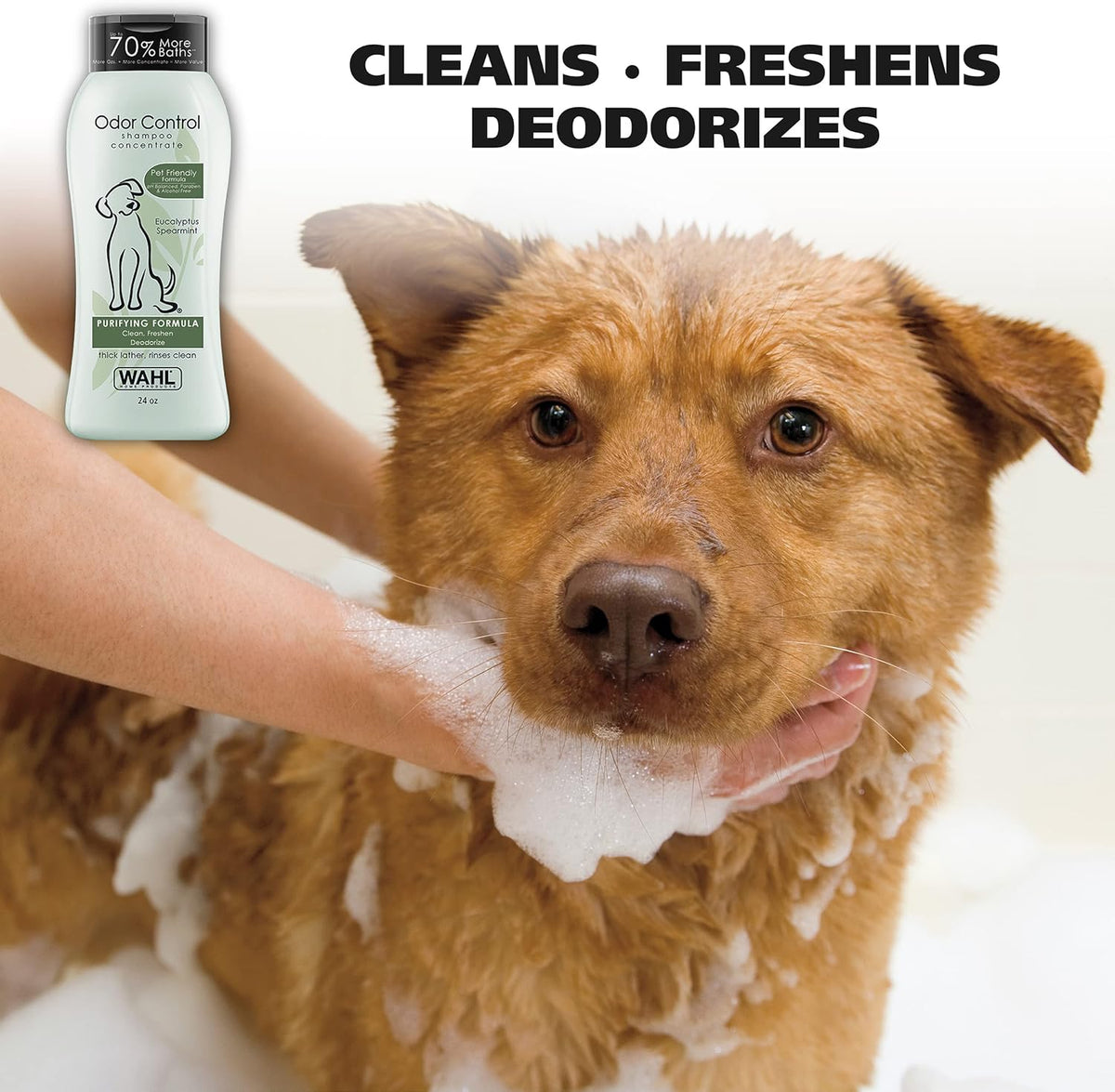Wahl pet shampoo eucalyptus and spearmint label