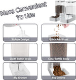 NKECOBJI 3.8 Liters capacity dog food dispenser and automatic cat waterer station in white color