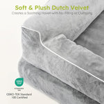 Extra Large Dog Bed, Orthopedic Dog Bed with Cooling Gel Memory Foam, Waterproof XL Pet Bed with Removable Washable Cover, 42" Pet Sofa Couch Dutch Velvet with Bone Toy, Light Gray - Image 8