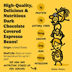 Dark chocolate covered coffee beans as a desk snack