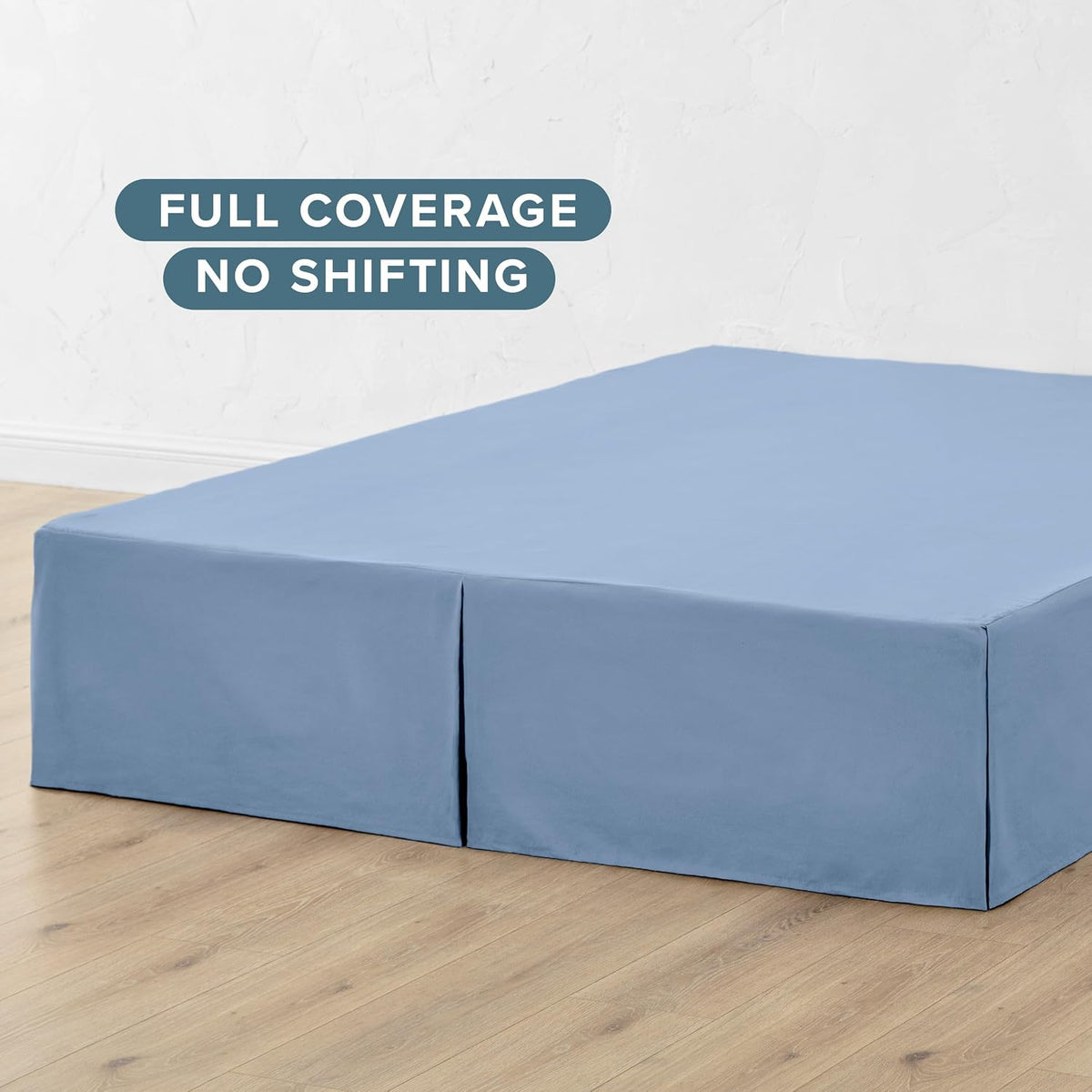 Folded Bare Home bed skirt package displaying ultra-soft material quality