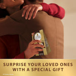 Side view of Ferrero Rocher premium dark hazelnut chocolate bag 3.7 ounces