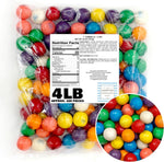 The Hampton Popcorn Company Mini Gumballs back label showing allergy information and facility packaging details