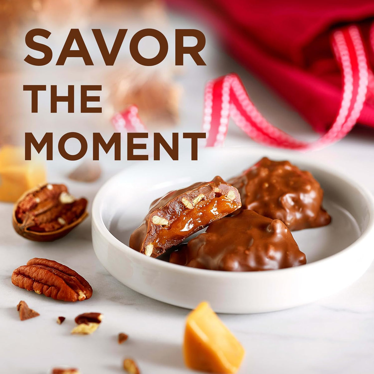 Authentic Russell Stover Pecan Delight import packaging details