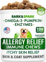 BARK&SPARK Dog Allergy Relief Soft Chews for Skin Health & Seasonal Allergies - Anti-Itch Supplement w/Omega-3, Quercetin & Bromelain Immune Treats for Dry Skin & Hot Spots - Chicken - 120ct - Image 10
