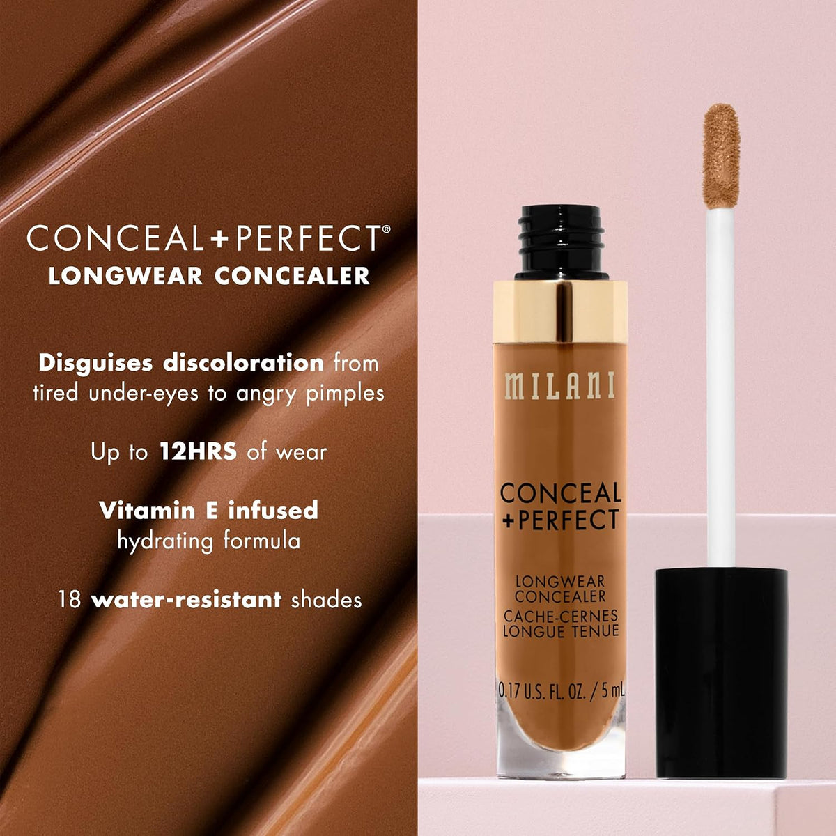Milani Conceal Plus Perfect Longwear Concealer applicator wand