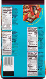 Authentic USA imported Hershey's and Reese's miniatures assortment display showing wrapped candy variety.