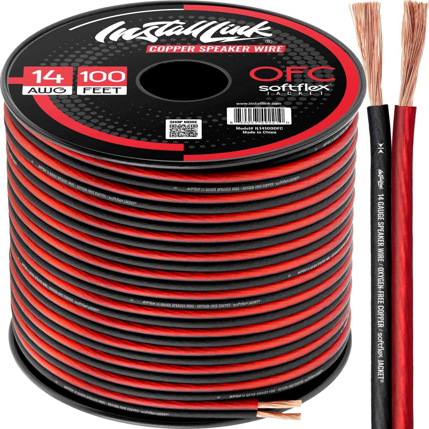 Install Link 14 Gauge OFC Speaker Wire spool front view