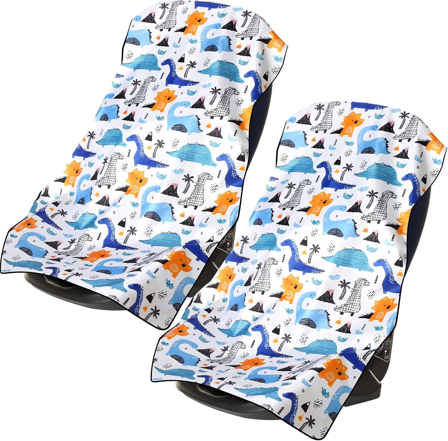 BBTO car seat sun shade cover front view showing reflective silver material.