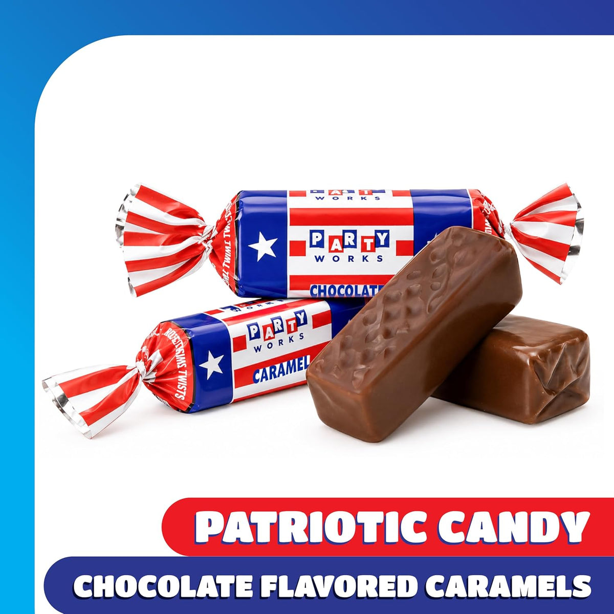 Chewy chocolate caramel candies unwrap texture view