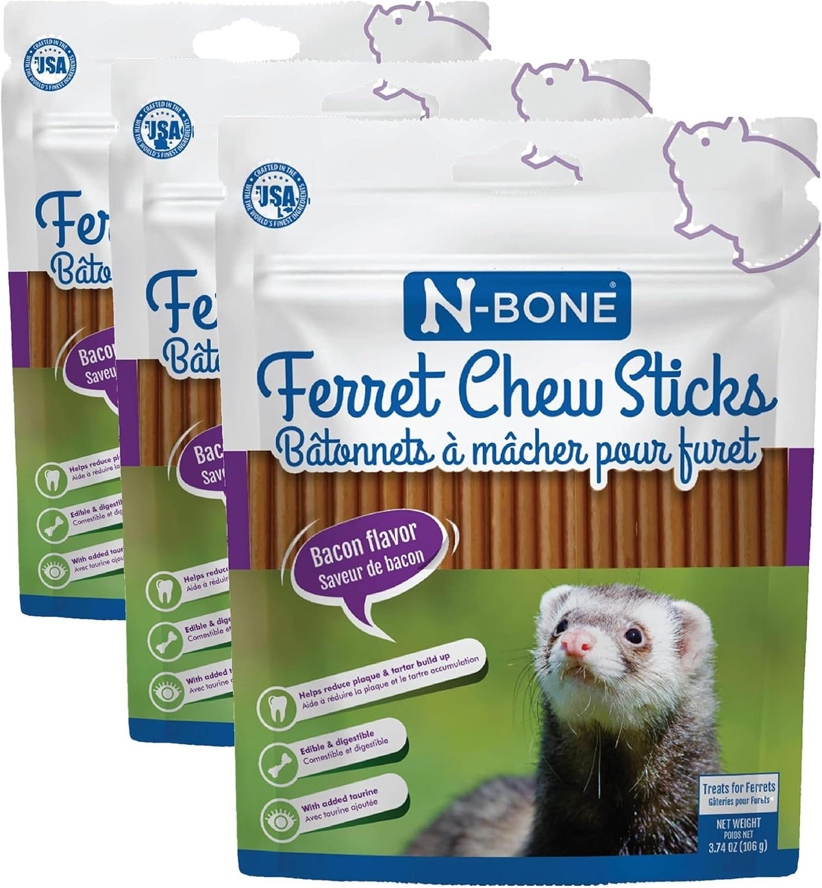 Authentic N-Bone ferret dental care salmon chew sticks