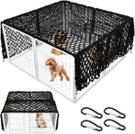 BOUTICOL dog playpen cover net front view on a white pet enclosure
