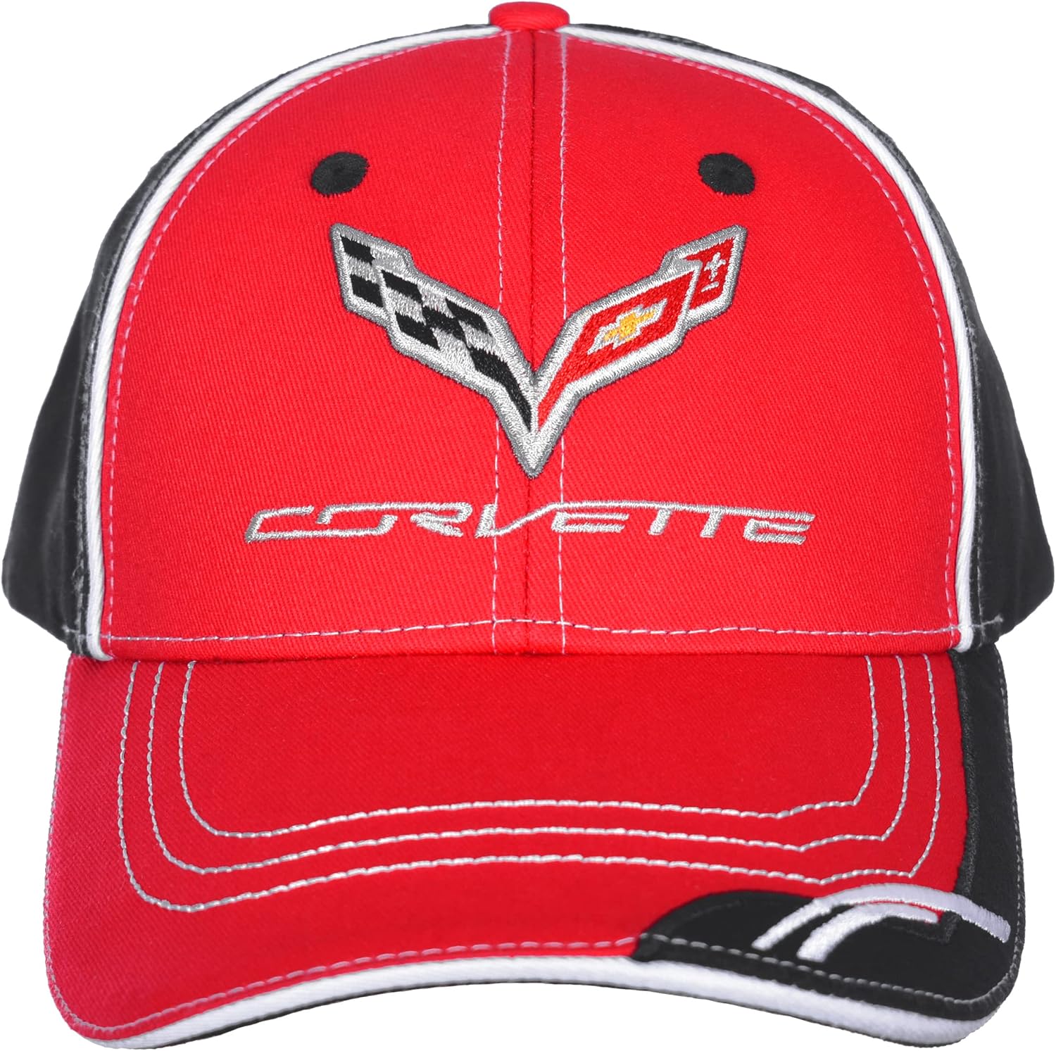 JH Design Group Men's Chevy Corvette C7 Logo Cap front view