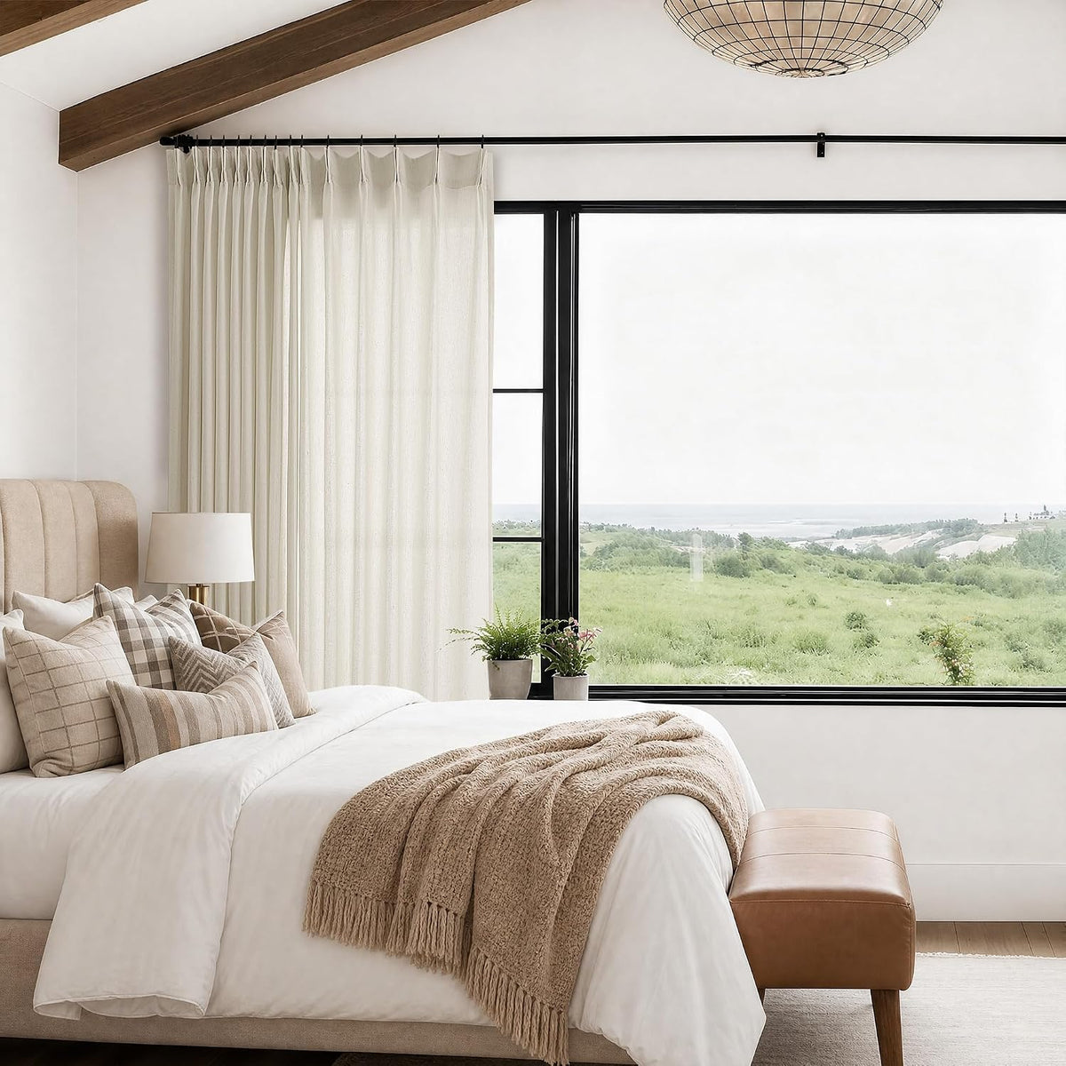 DUKIYO memory shape trained curtain maintaining neat pleats