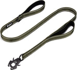 GEIT 4/5/6FT Heavy Duty Dog Leash with 2 Comfortable Padded Handles, Reflective Rope Leashes with Quick Release/Locking Tactical Frog Clip for Small Medium and Large Dogs, Black - Image 11