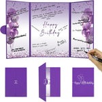 Darunaxy purple birthday signature guestbook front view
