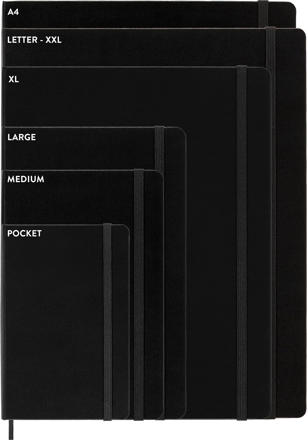 Moleskine extra large notebook laid flat on a desk